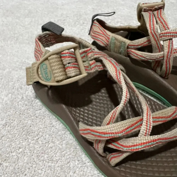 Chaco Kids Girls Brown Pink Hiking Sandals Strap Stripe No Whining 2 Sizes 12/13 - Picture 5 of 7